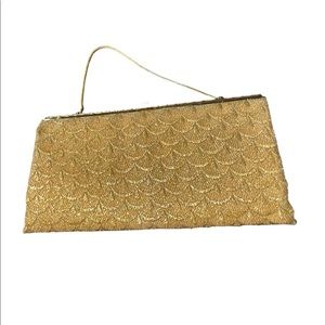 Vintage Gold Fabric Clutch
